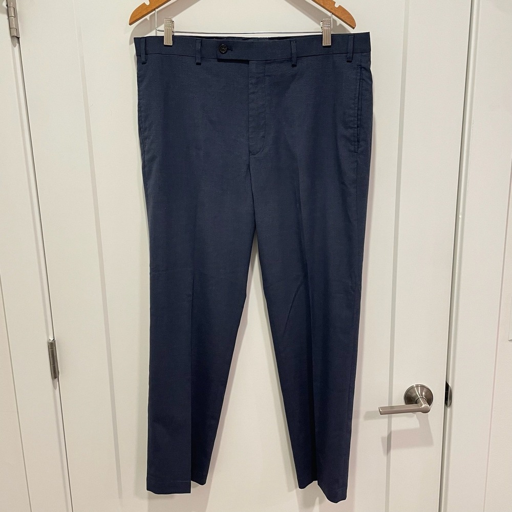 Lauren Ralph Lauren Black Label Navy Blue Dress Pants Flat Front Trousers 36x32